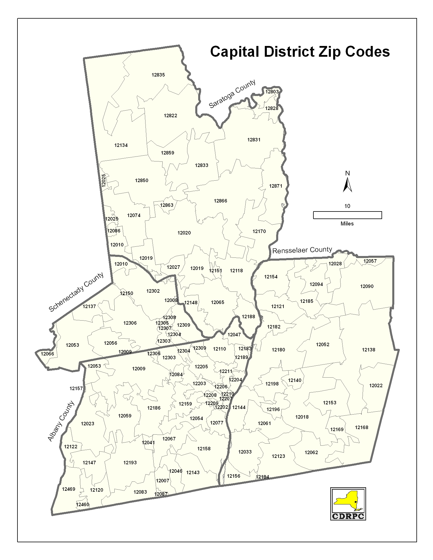 schenectady ny zip code map Zip Code Tables Maps For The Capital District schenectady ny zip code map